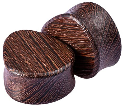 AMDXD 2Pcs Expander Messgeräte Ohrringe Set, 22mm Holz Ear Flesh Tunnel Dreiecke Dunkel Braun Ohrringe Stecker Piercing Schmuck