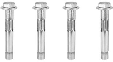 Leliafleury Lot de 4 boulons d'ancrage M8 x 60 en acier inoxydable - Écrous hexagonaux externes pour fixations murales, briques, béton, maçonnerie