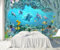 Fototapete 3D Tapete Blaue Unterwasserwelt Tapeten Vliestapete Wandbilder Wanddeko Wandtapete -S031-430cmx300cm