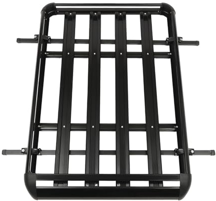 140cm Groß Schwarz Auto Aluminium Universal Dachgepäckträger Universal Fracht Gepäck Träger Einstellbare Groß Dachkorb Gepäck Fracht Relingträger Gepäck Fracht Träger 150kg