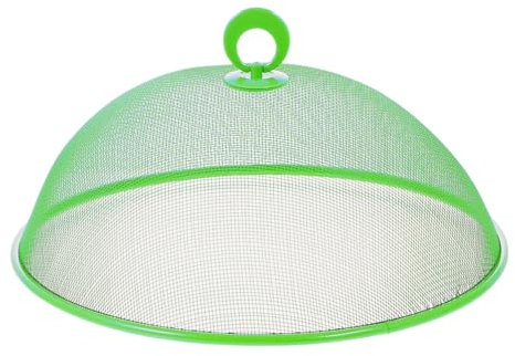 Round Metal Mesh Food Cover Plate Covers Reusable Food Protector Net Dome Food Cover Mesh Food Tents Picnic Food Umbrella Net Cake Covers for Kitchen Food Vegetable (Green, 30cm)
