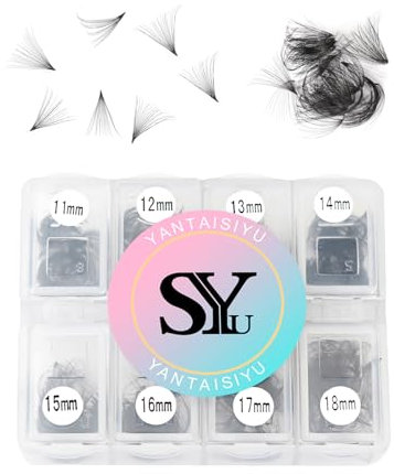 600 Fans 20D Premade Volume Eyelash Extensions 11-18mm Mixed Length Pre-made Fans Thin Volume Lash Extensions D Curl Handmade Loose Volume Lashes (20D-0.05-D-11-18mm）