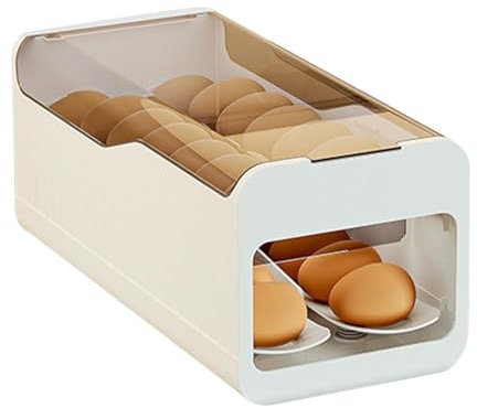 Huevera, Huevera, Bandeja de huevos para nevera, Organizador y almacenamiento para nevera, Cajón de huevo apilable que ahorra espacio para cocina doméstica, Huevera para refrigerador automático