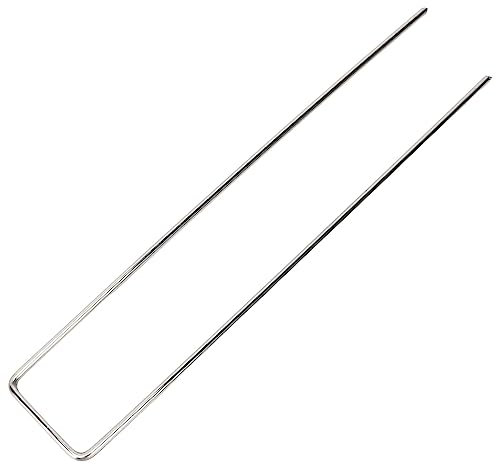 ANKROYU 100 PCS U Shaped Garden Stakes, Galvanized Steel Landscape Stakes Nail, Rustproof U Shaped Landscape Nail for Terrace Garden Raised Beds (Roughness 3mm/0.12in)