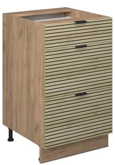 Vicco Küchenunterschrank Fame-Line, Eiche Paneel, 50 cm ohne Arbeitsplatte