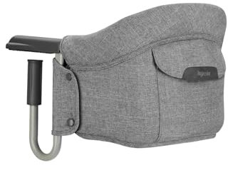 Inglesina Fast, Klappbarer Tischsitz, Hellgrau (Stone Grey), Leicht zu Transportieren, Waschbar, Sichere Befestigung, Bis 15 kg, 35 x 27 x 42 cm