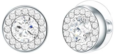 Lulu Jane Damen Ohrringe aus Metall-Legierung mit Glaskristall Modeschmuck Ohrstecker silber