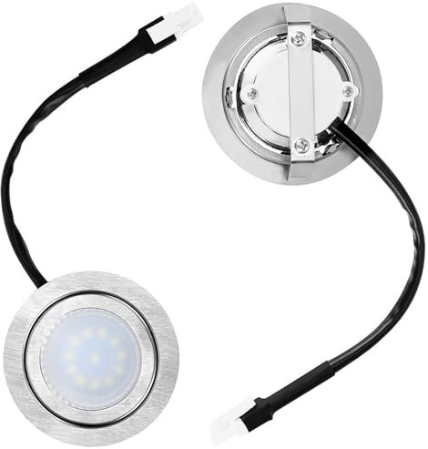 Kopinma 2pcs Cooker Hood Light Bulbs, Stainless Steel Range Hood LED Light, 12V Replacement Recessed Kitchen Range Hood Light