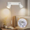 TaFiCo Weiß Wandlampe mit Zugschalter 2 Flammig GU10 - Modern Wandlampe Innen mit Schalter 350° Drehbar - 50 W Wandleuchte mit Schalter für Schlafzimmer Wohnzimmer Küche Korridor - Ohne Leuchtmittel