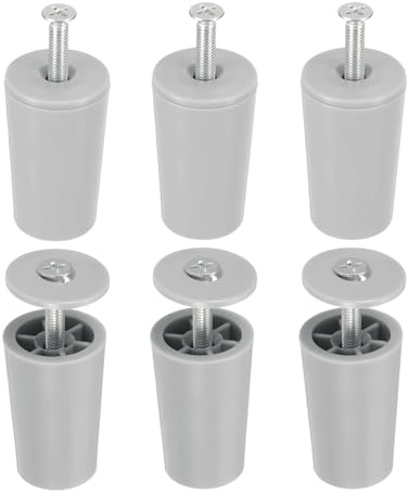 QUARKZMAN 6 Stück Anschlagpuffer Stopper für Rollladen 40mm Rolladenstopper Kunststoff Anschlagstopfen mit Unterlegscheiben & Schrauben für Rollo Jalousien Rolladenpanzer Lamellen, Grau