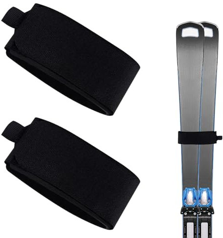 Attaches de Ski réglables, 6 Sangles de Ski, Attaches de Sangles de Ski, Attaches de Ski réglables, Attaches de Ski en EVA, Bandes de Ski avec Coussinets de Protection