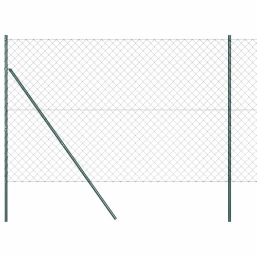 vidaXL Fence Post Green 25 x 1.6 m (60 x 60 mm mesh) Steel and PVC, Garden and Terrace, Metal Fence Post, Outdoor Barrier, Durable Landscape Support, Safety Solution, Weatherproof System