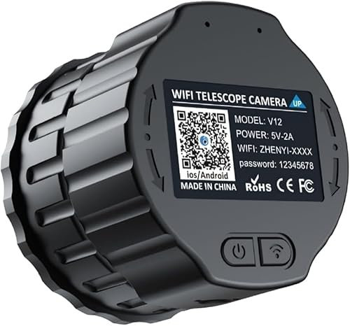 Caméra oculaire WiFi 2,5 K, 1920 x 1080 Pixels, avec écran de 1,5, Convient pour Microscope télescopique Optique de 24 à 50 mm et Jumelles monoculaires, avec Carte mémoire de 64 Go (V12-1)
