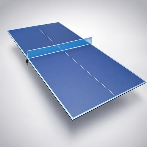 Mesa de ping pong plegable, mesa de ping pong resistente a la intemperie, mesa de ping pong para torneos, 12mm MDF, resistente a los rayos UV, 243x122cm Azul, portátil sin estructura, ahorra espacio