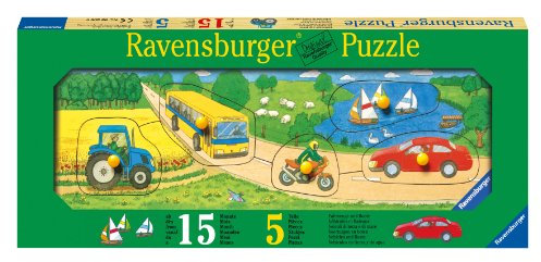 Ravensburger 03209 - Fahrzeuge und Boote Holzpuzzle, 5 Teile