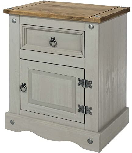Core Products, Corona Grey 1 Door, 1 Drawer Bedside Cabinet
