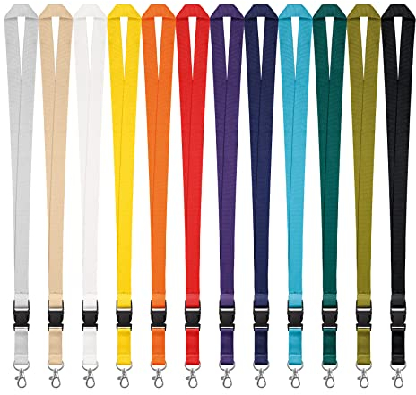 Kandinsky® 25 Stk. Gelb Schlüsselbänder mit Schnellverschluss 20mm x 900mm Lanyards Umhängebänder geeignet für Messen und Veranstaltungen.