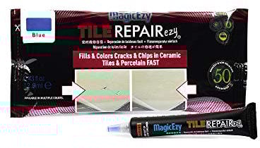 MagicEzy Tile RepairEzy (Blue) - Ceramic Tile Chip Repair Filler - Porcelain Crack Repair Kit - Gap Filler - Tile Putty - Bathroom Floor Tiles, Counter Tops - Wall Touch Up Pen