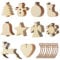 Viccess Weihnachtsbaum Schmuck 100 Stücke Weihnachtsdeko Holz Anhänger Christbaum Schmuckfür DIY Basteln Holzanhänger Weihnachtsschmuck Weihnachtsanhänger Baum Geschenkanhänger für Verlobung