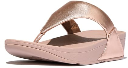Fitflop Women's Lulu Leather Flip Flops, Toe-Post Sandals, Comfortable with Natural Arch Support - Rose Gold - 4.5 UK