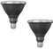 ledscom.de 2 Stück E27 LED Leuchtmittel, PAR38 kurzer Hals, warmweiß (2700 K), 15,9 W, 1279lm, 43°, Reflektorspiegel (silber)