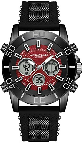 Anthony James Speedster Military Watches for Men Tactical Watches Men Army Digital Analogue Watch, 3M Water Resistant - Date, Stopwatch, Alarm Functionality, Military Survival Watch - 5 Years Warranty