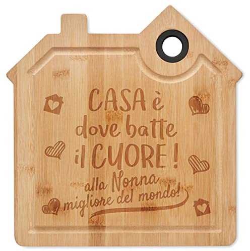 STAMPATEK Tagliere Nonna, Tagliere Bambù enriched with 'Alla Nonna Migliore del Mondo' inscription - Festa dei Nonni Idea Regalo Originale, Regalo Compleanno