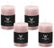 4er Set Adventskranzkerzen Rustik Marble Kerzen durchgefärbt mit Abbrandschutz Rosé 90 x 58 mm