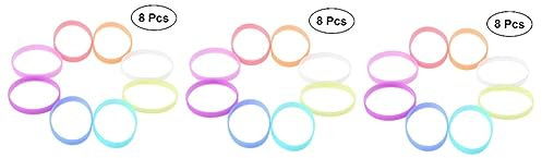 NUOBESTY Lot De 3 Bracelets En Silicone Phosphorescents Personnalisés Pour Fête Fitness Sport École Carnaval 8 Couleurs 8 Pièces X 3