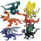 Morofme Lot de 6 Figurines de Dragon Antiques Réalistes - Mini Jouet d'Action - Statue Volante - Décoration de Gâteau pour Enfants - Fête d'Anniversaire