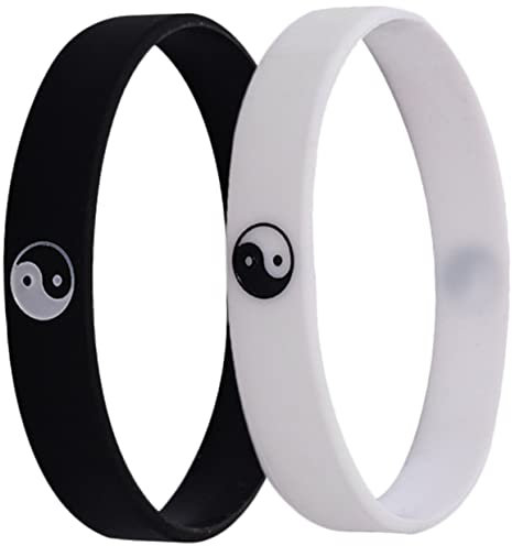 KITANDOVE 2er Satz Silikonarmbänder Yin-yang-design Gummiarmbänder Paargeschenke Im Chinesischen Stil Für Herren Und Damen