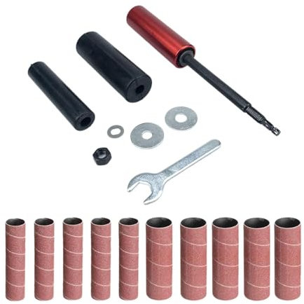 Qianly Kit de Tambores de Lijado de Goma, Manguitos de Lijado para Taladrar, Y Trabajar La Madera