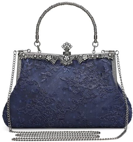 UBORSE 1920er Jahre Vintage Geldbörse Stickerei Spitze Floral Clutch Geldbörse für Frauen formelle Abendtasche Handtasche Hochzeit Tasche