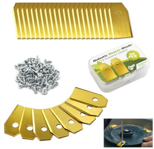 kiki fancy Robot Lawnmower Blades, 30pcs Stainless Steel Spare Blades Compatible with Husqvarna Automower Gardena for 105, 310, 315, 320, 420, 430x, r40i and More