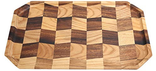 Patrillo de la rejilla de la rejilla de té de té de madera plato de servicio rectangular para decoración del hogar material de madera nogal (-3118200274811)