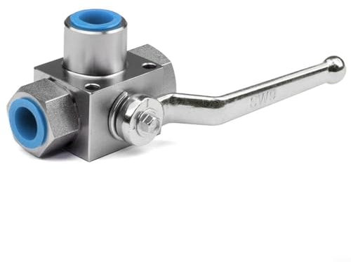 3-Wege Hydraulik Kugelhahn G1/4 Zoll Hochdruck Absperrventil für Wasser Öl Gas mit L-Bohrung 500 Bar Industriequalität(G3/8)
