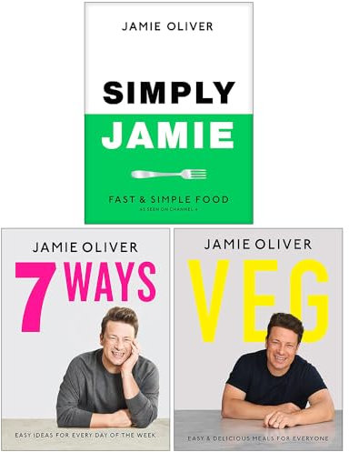 Jamie Oliver Collection 3 Books Set (Simply Jamie Fast & Simple Food, 7 Ways, Veg Easy & Delicious Meals for Everyone)