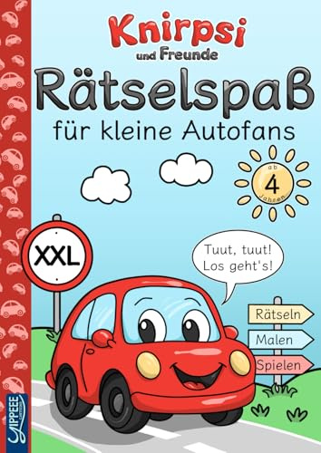 Knirpsi und Freunde - Rätselspaß für kleine Autofans: Mitmachbuch ab 4 Jahren mit über 100 Rätseln, Malbildern und Fahrzeugabenteuern