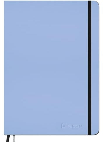PERSEN Schuljahresplaner 2025/26, Lehrerkalender für alle Klassenstufen, Ledereinband & Spanngummi, Ferienkalender, 17 x 24 cm, 224 Seiten - Airy Blue