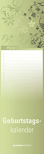 Geburtstagskalender Mini Floral - immerwährend - (9,5 x 33)
