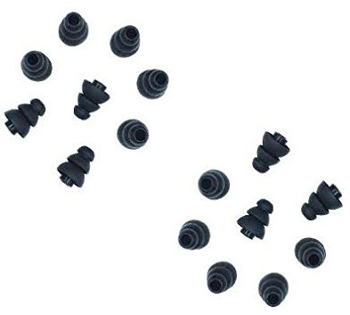 TheTransporterUK - 12 x Large Black Triple Flange Style Noise Isolating Replacement Silicone Earbuds Tips Gel