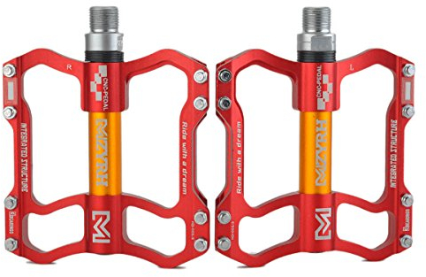 ThinkTop 8 Kugellager MTB/BMX Rennrad Plattform Pedale flach abgedichtet schmieren Lager Achse 9/16 Zoll (rot)