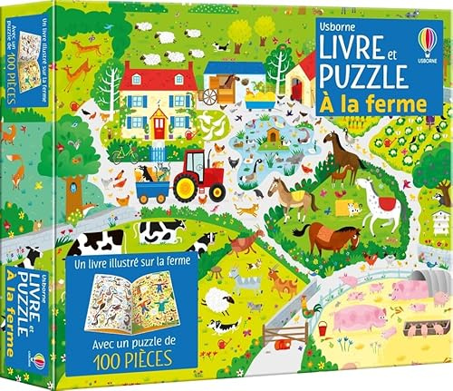 Coffret livre et puzzle - À la ferme - Dès 5 ans: Avec un puzzle de 100 pièces