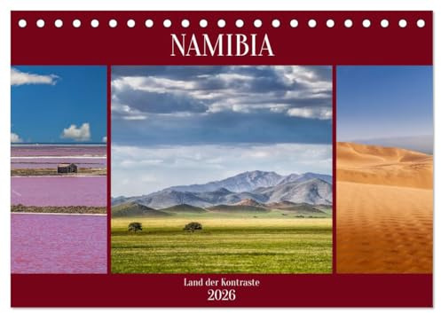 Namibia - Land der Kontraste (Tischkalender 2026 DIN A5 quer), CALVENDO Monatskalender: Die Magie Namibias hautnah (CALVENDO Natur)