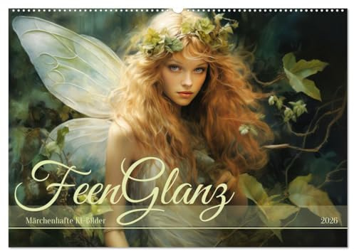 Feenglanz (Wandkalender 2026 DIN A2 quer), CALVENDO Monatskalender: Märchenhafte KI-Bilder bezaubernder Feen (CALVENDO Kunst)