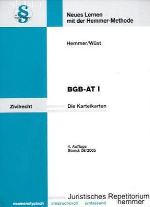 BGB AT I - Karteikarten (Karteikarten - Zivilrecht)