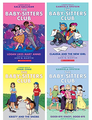 Barnvaktsklubben grafisk roman 4 böcker samling (bok 8 till 11) (Logan gillar Mary Anne!, Claudia och den nya flickan, Kristy och snobbarna och adjö Stacey, adjö)