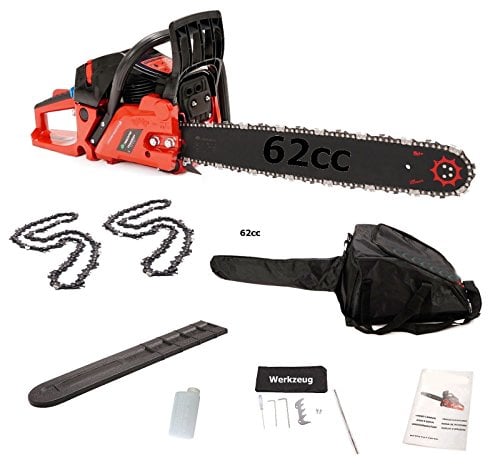 TIMBERPRO Kettensäge Benzin Säge 62 cm³, Leistung 3,6 PS, Sägeblatt 50 cm EU II Abgasnorm