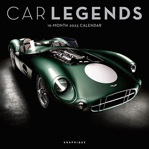 Graphique 2023 Car Legends Wandkalender | 30,5 x 30,5 cm | dickes Papier | Home & Office Organizer | großes monatliches Raster | 3 Sprachen & markierte Feiertage | 4 Monate Vorschau Seite für 2024