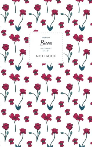 Bloom Notebook - Ruled Pages - 5x8 - Premium Taccuino (White)